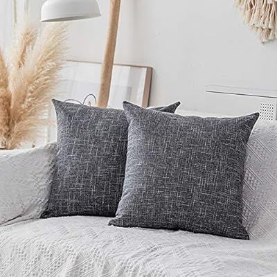 Kevin Textile Square Throw Pillow Cover, Linen Soft Cushion Covers, 24" x 24" Farmhouse Pillowcas... | Amazon (US)