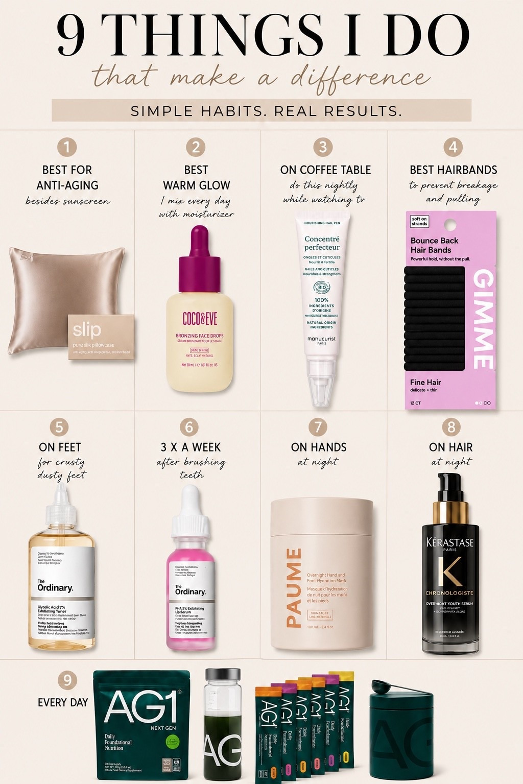 The little things really do add up ✨ These are the simple beauty habits I swear by for my skin, hair, nails + more—from what I put on before bed to the products I use every single day. Easy habits, real results, and all things I’d recommend to a friend!

#beautyfavorites #beautyroutine #beautytips #selfcareroutine #everydaybeauty #haircare #skincarefavorites

#LTKSeasonal #LTKBeauty #LTKgrwm