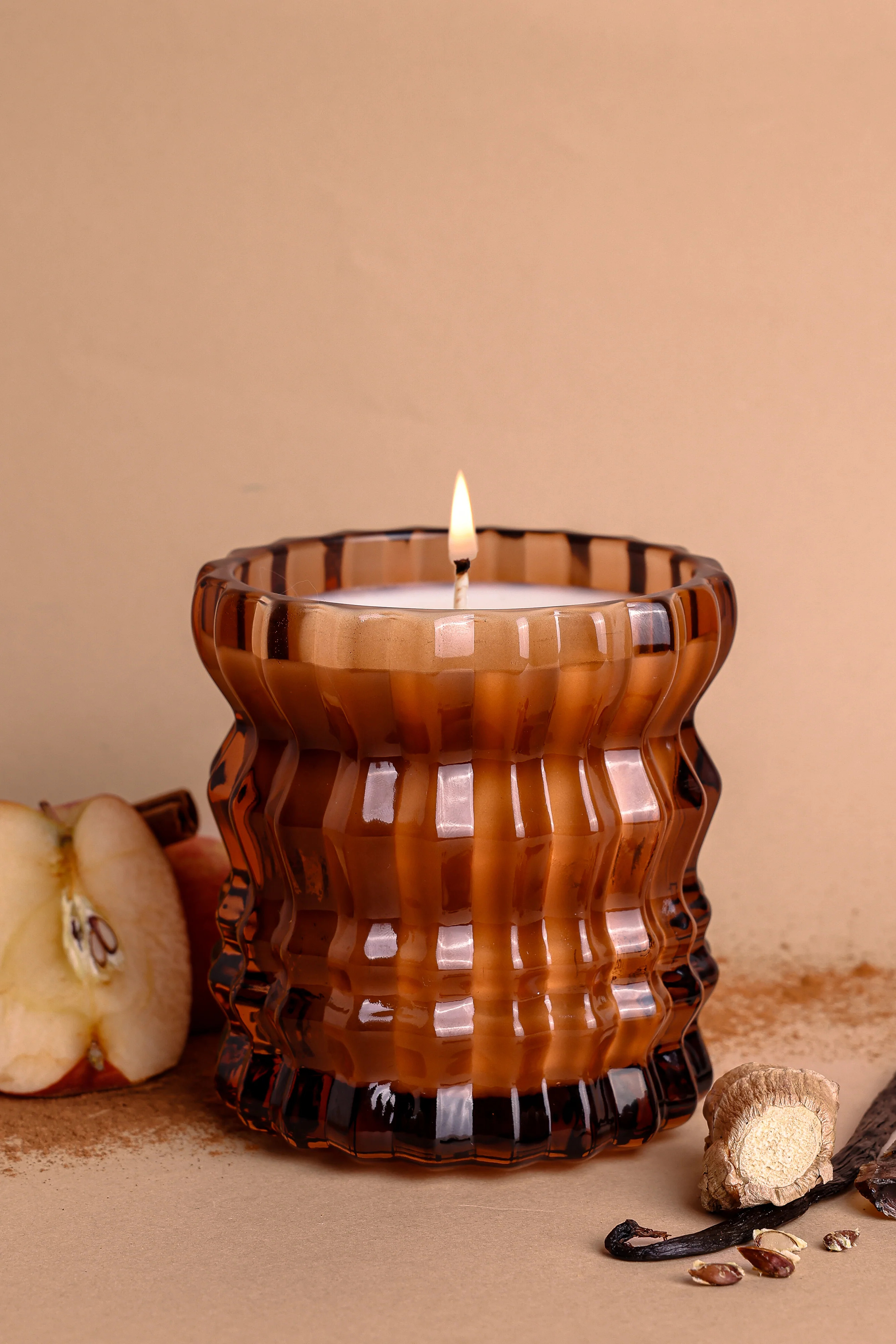 AUTUMNE | Non-Toxic Candle in Textured Glass Vessel | Auden Lueur