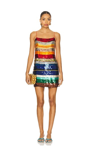 Bridget Mini Dress in Rainbow Stripe | Revolve Clothing (Global)