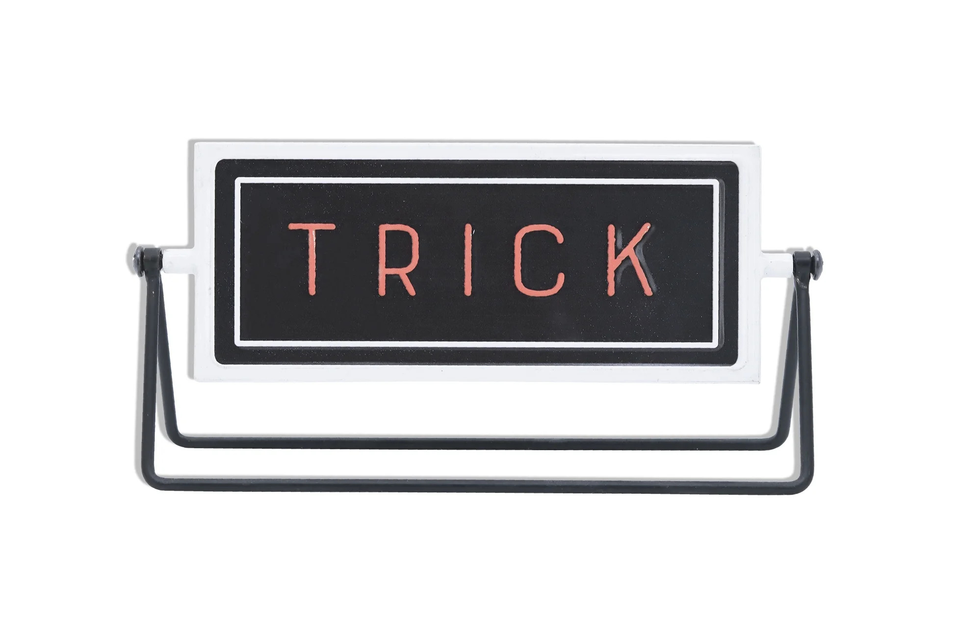Parisloft Trick or Treat Metal Rotating Tabletop Sign, Freestanding Halloween Decor, Black, 12"W | Walmart (US)