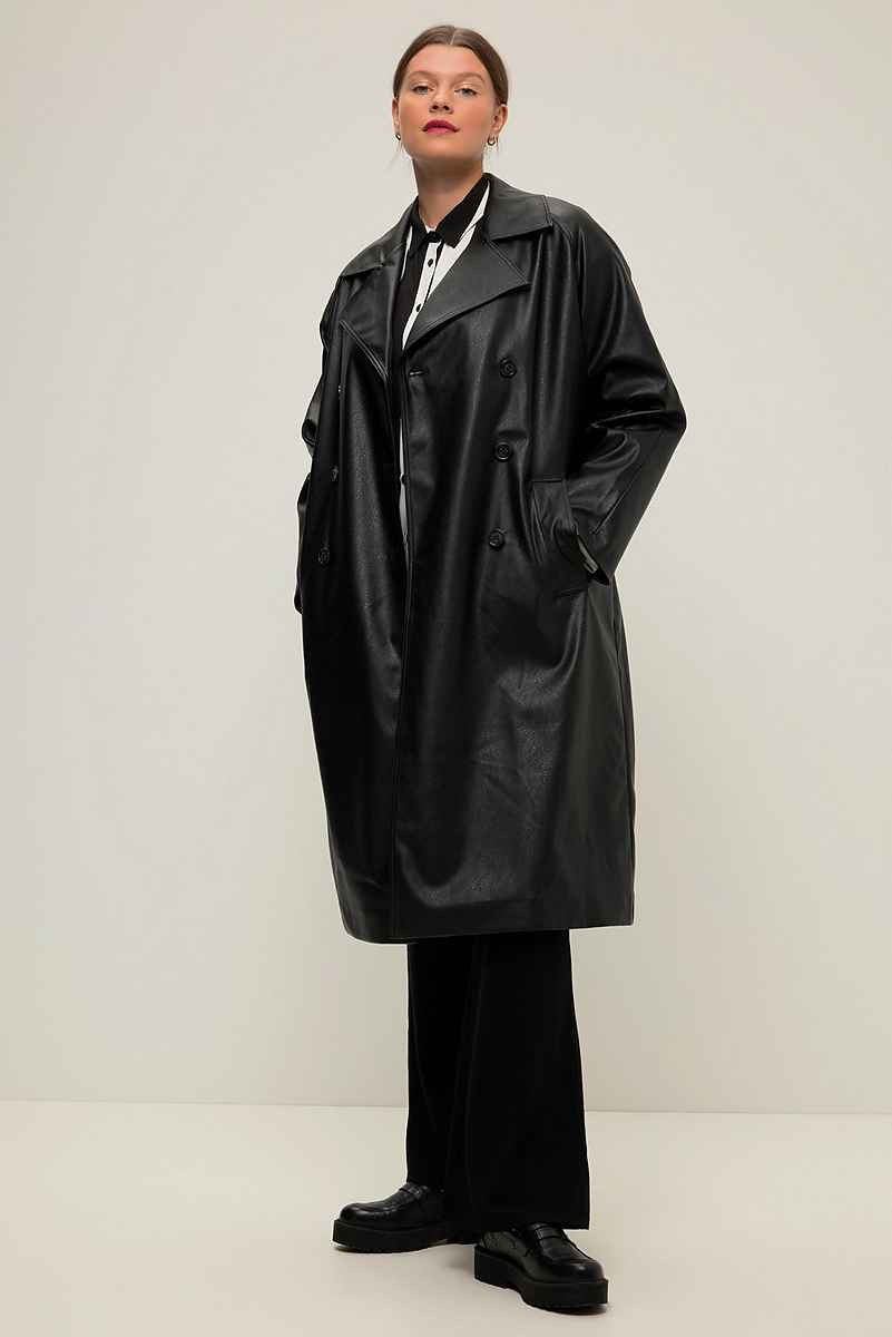 Studio Untold Wintermantel Fakeleder-Trenchcoat oversized Nappaleder-Optik | OTTO (DE)
