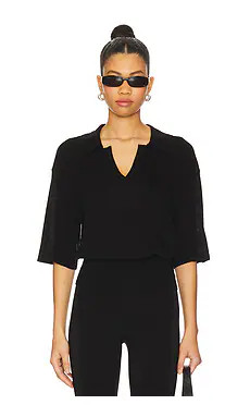 EAVES Kaysa Blouson Polo in Black from Revolve.com | Revolve Clothing (Global)