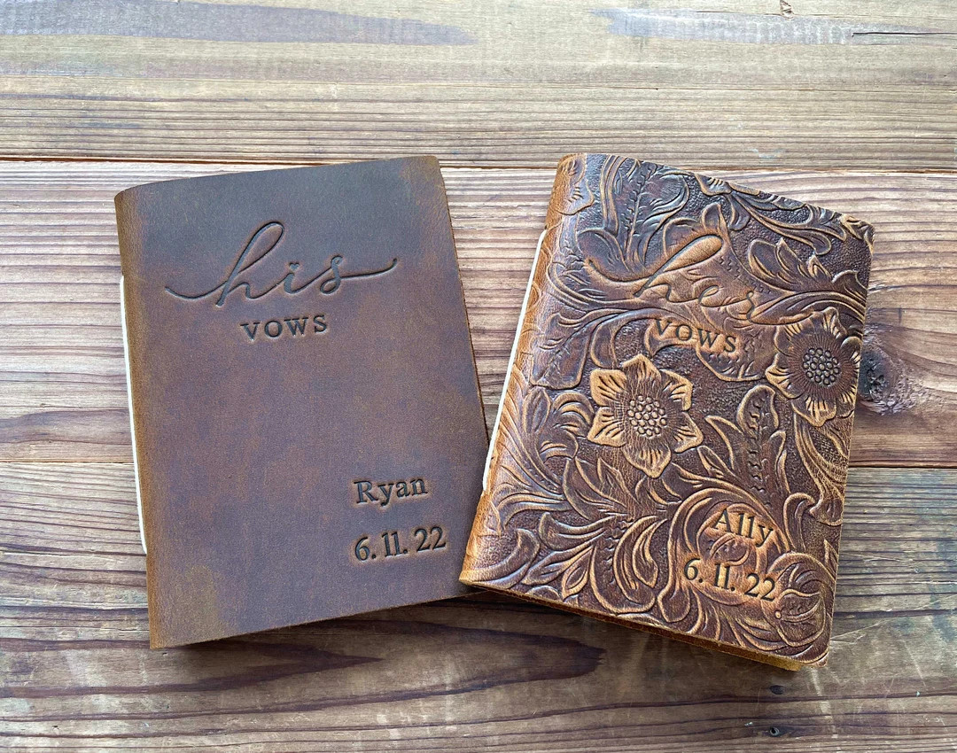 His and Her Vow Books, Leather Vows Book ,custom Vows Booklet, Personalized Gift - Etsy | Etsy (US)