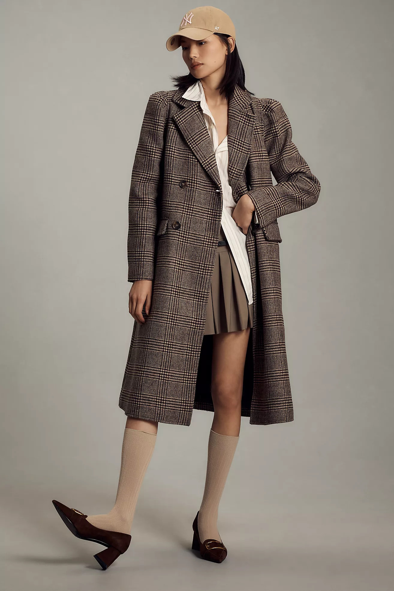 Maeve Puff-Sleeve Double-Breasted Wool-Blend Long Coat | Anthropologie (US)