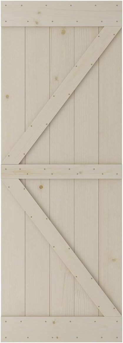SmartStandard 30in x 84in Sliding Barn Wood Door Pre-Drilled Ready to Assemble, DIY Unfinished So... | Amazon (US)