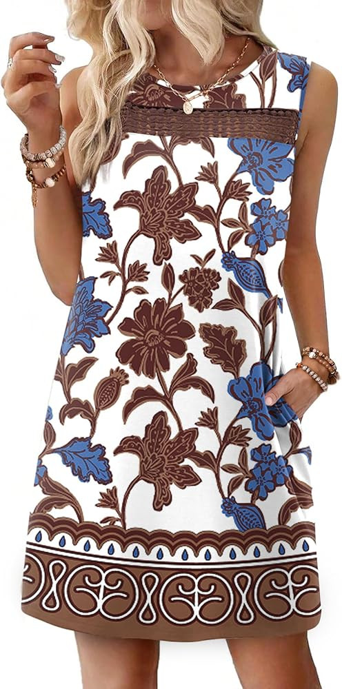 WIHOLL Summer Dresses for Women 2026 Beach Vacation Spring Fashion Clothing Lace Mini Tank Dress ... | Amazon (US)