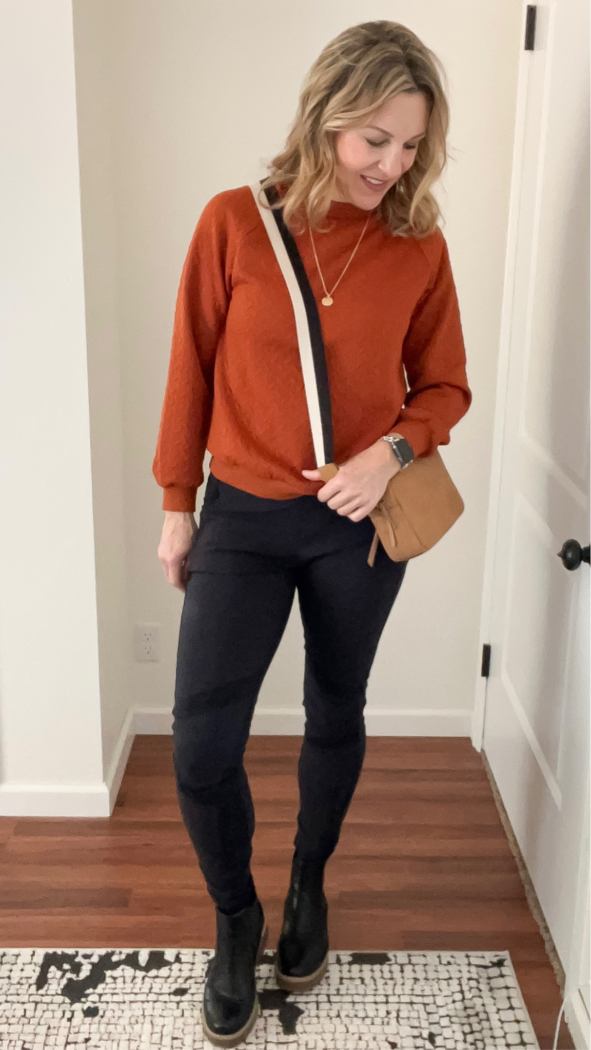 These b❤️❤️ts so good I own two colors. Easy everyday style. Sweater comes in cream; I sized down one. Similar leggings linked. 

#LTKstyletip #LTKsalealert #LTKshoecrush