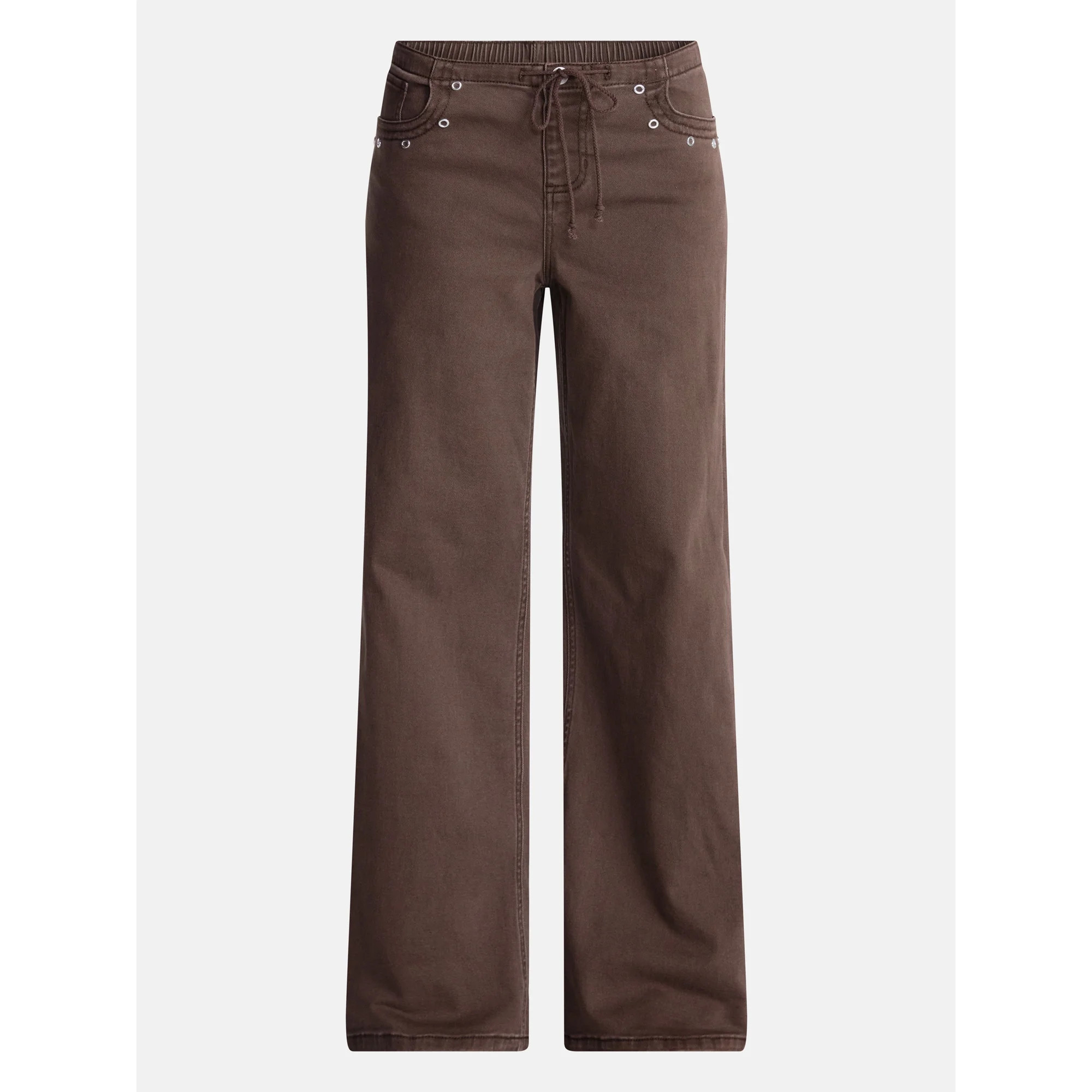 No Boundaries Drawstring Grommet Wide Leg Jean, 32" Inseam, Women's | Walmart (US)