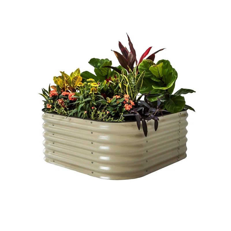 17" Tall 4 In 1 Modular Metal Outdoor Raised Garden Bed | Wayfair North America
