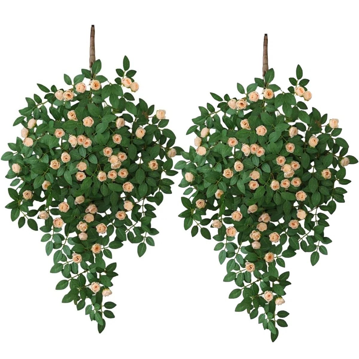 Artificial Rose 2Packs Fake Hanging Flower Faux Ivy Vine Plants for Home Window Garden Office Pat... | Wayfair North America