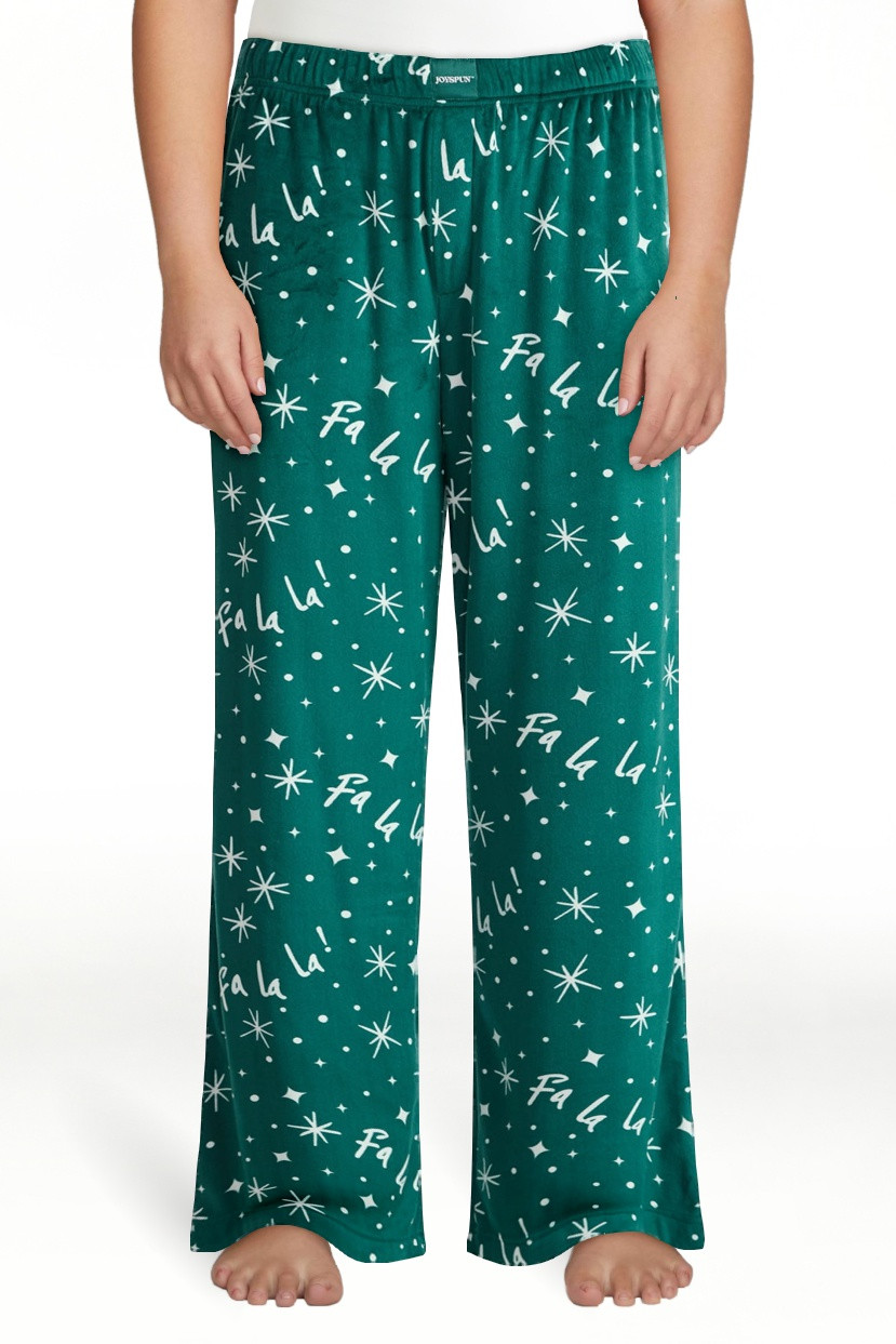 Joyspun Women's Velour Wide-Leg Sleep Pants, Size XS-3X | Walmart (US)