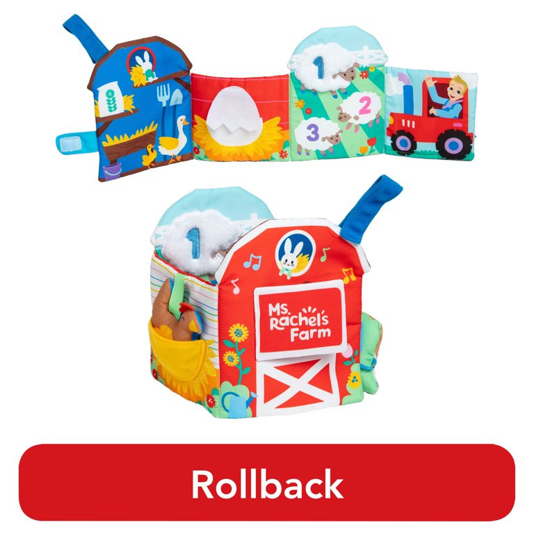 Ms. Rachel Official Sensory Learning Plush Farm Toy, Foldable Baby Book for Babies Ages 3 Months ... | Walmart (US)
