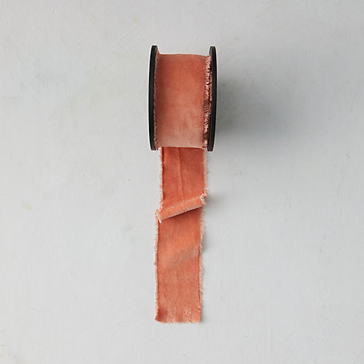 Antiqued Frayed Velvet Ribbon | Terrain