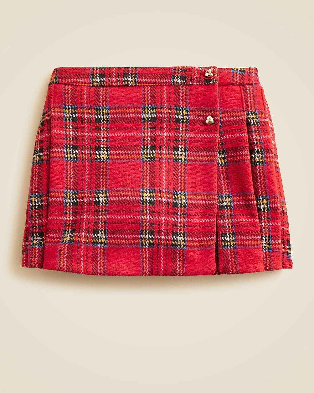 Girls' heavyweight Seaboard soft-knit skort in Good Tidings plaid | J. Crew US