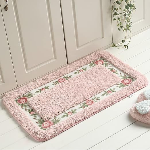 FAONIE Pretty Floral Rural Style Romantic Rose Flower Rug Shaggy Area Rugs Soft Non-Slip Doormat ... | Amazon (US)