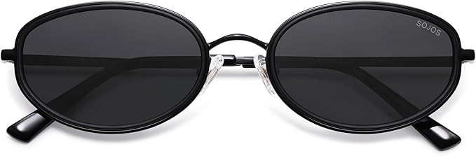 SOJOS Trendy Oval Polarized Sunglasses for Women Men, 80s 90s Chic Retro Vintage Sunnies SJ1248 | Amazon (US)