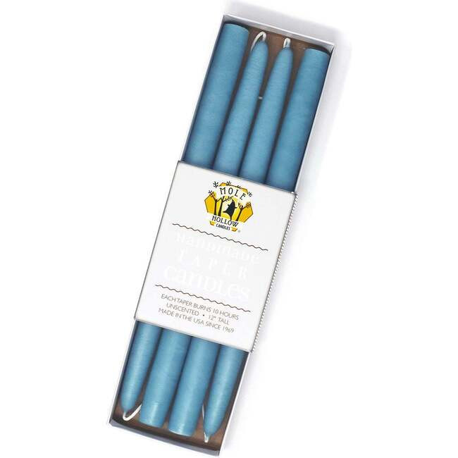 12" Taper Candle  Set, Dusty Blue | Maisonette