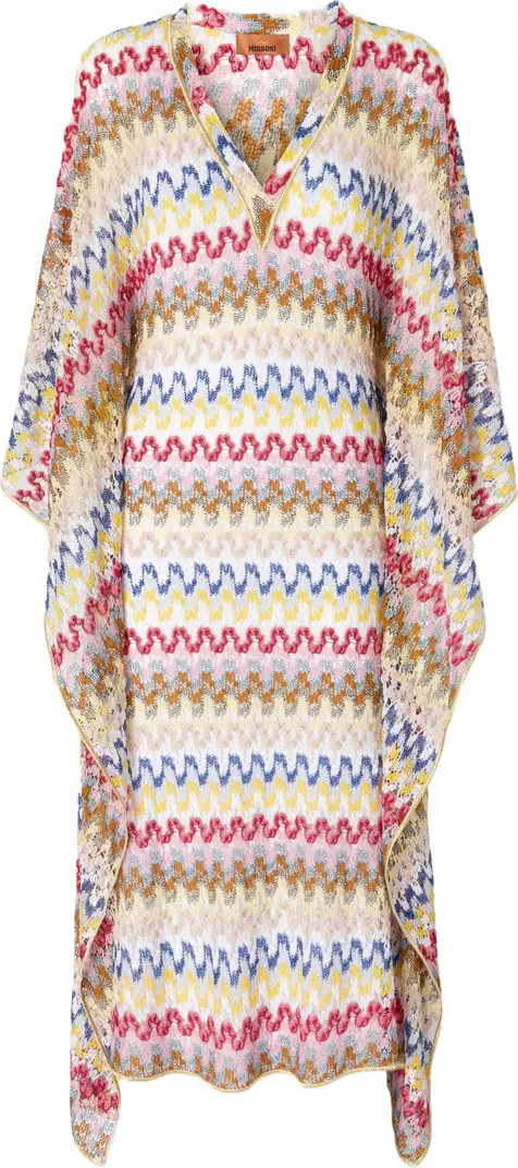 Long Kaftan In Lamé Viscose Lace | Nordstrom