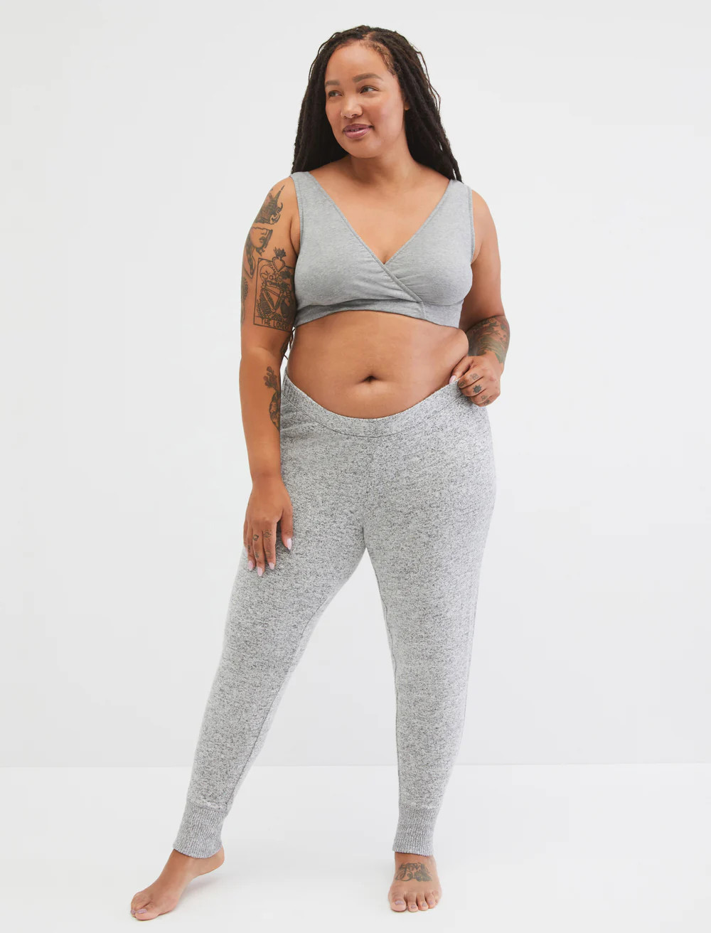 Plus Size Cuffed Hacci Maternity Sleep Pant | Motherhood Maternity