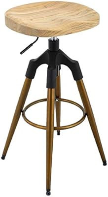 Brage Livng Bronze Four-Legged Swivel Adjustable Height Barstool with Footrest (Bronze) | Amazon (US)
