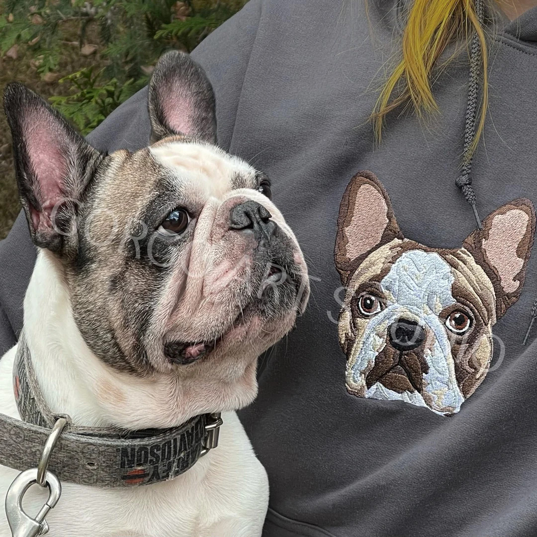 Embroidered Pet Portrait Unisex Crewneck Sweatshirt - Etsy | Etsy (US)