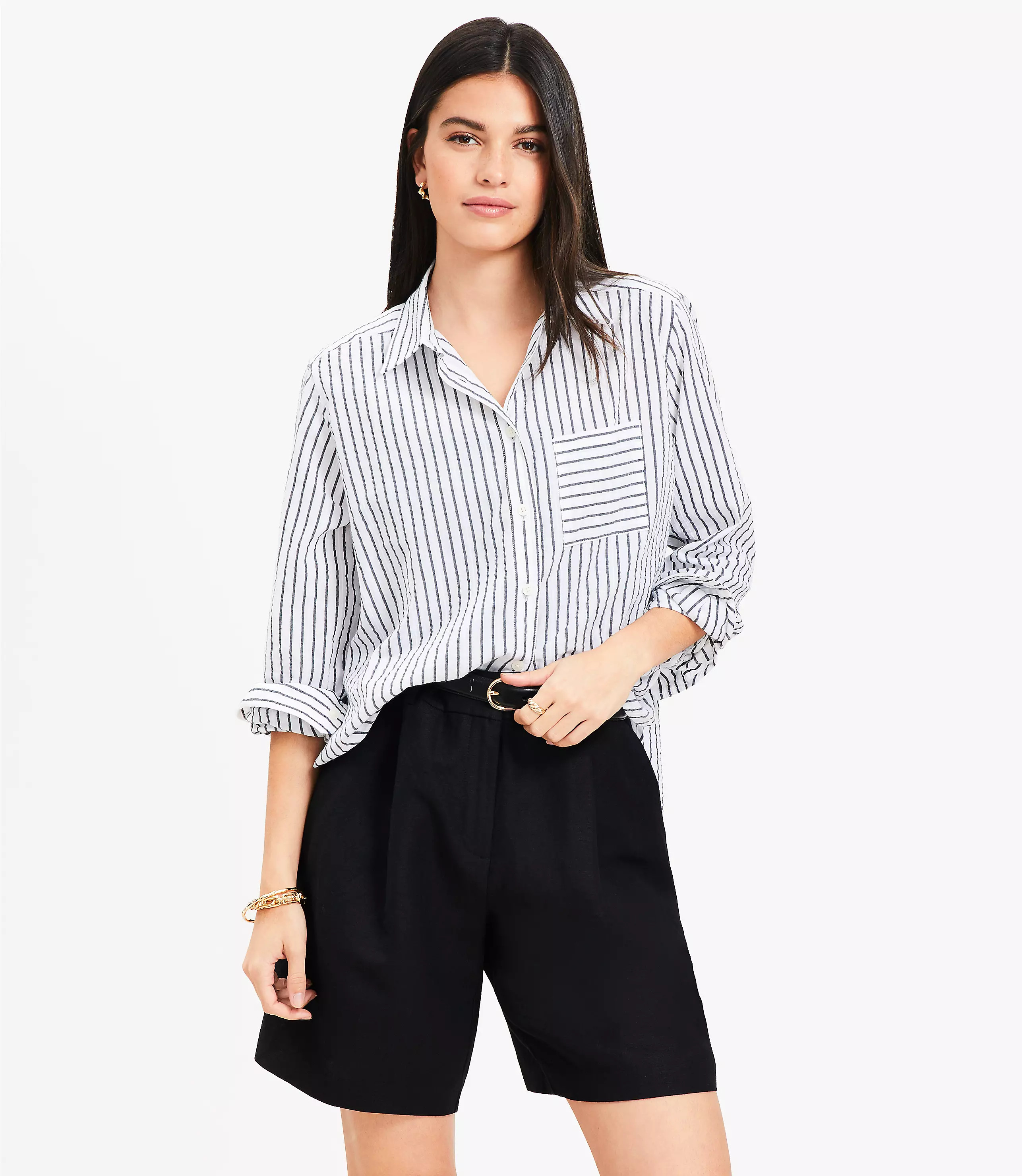 Dobby Everyday Relaxed Pocket Shirt | LOFT