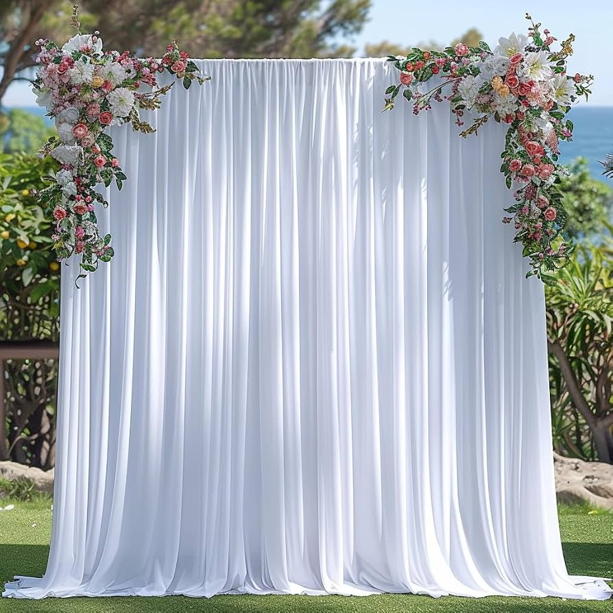 ESGOTBME 20x10ft Wrinkle Free White Backdrop Curtain for Parties Soft Fabric Drapes Wedding White... | Amazon (US)