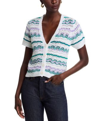 La Fée Maraboutée Open Knit Button Front Sweater  | Bloomingdale's Women | Bloomingdale's (US)