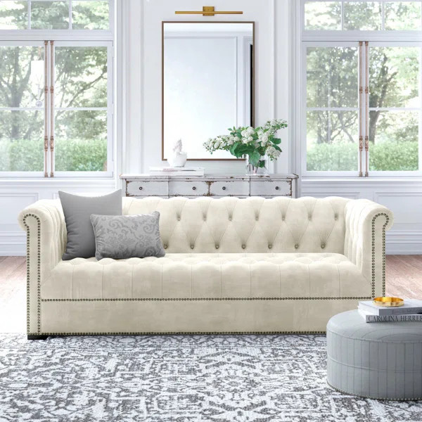 Heritage Upholstered Velvet Sofa | Wayfair North America