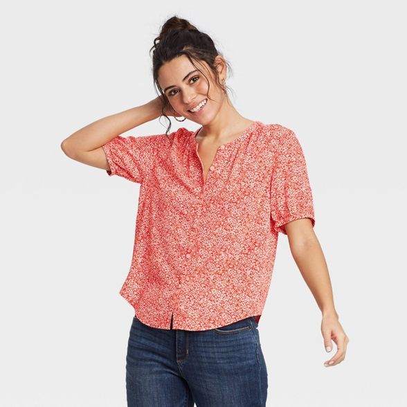 Women's Short Sleeve Button-Front Blouse - Universal Thread™ | Target