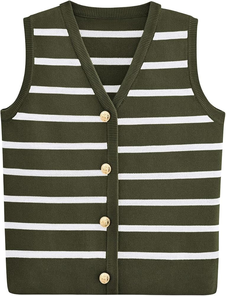 NALANISA Women's Trendy Sleeveless Knit Striped Sweater Vest Tank Tops 2024 Summer Slim Fitted Te... | Amazon (US)