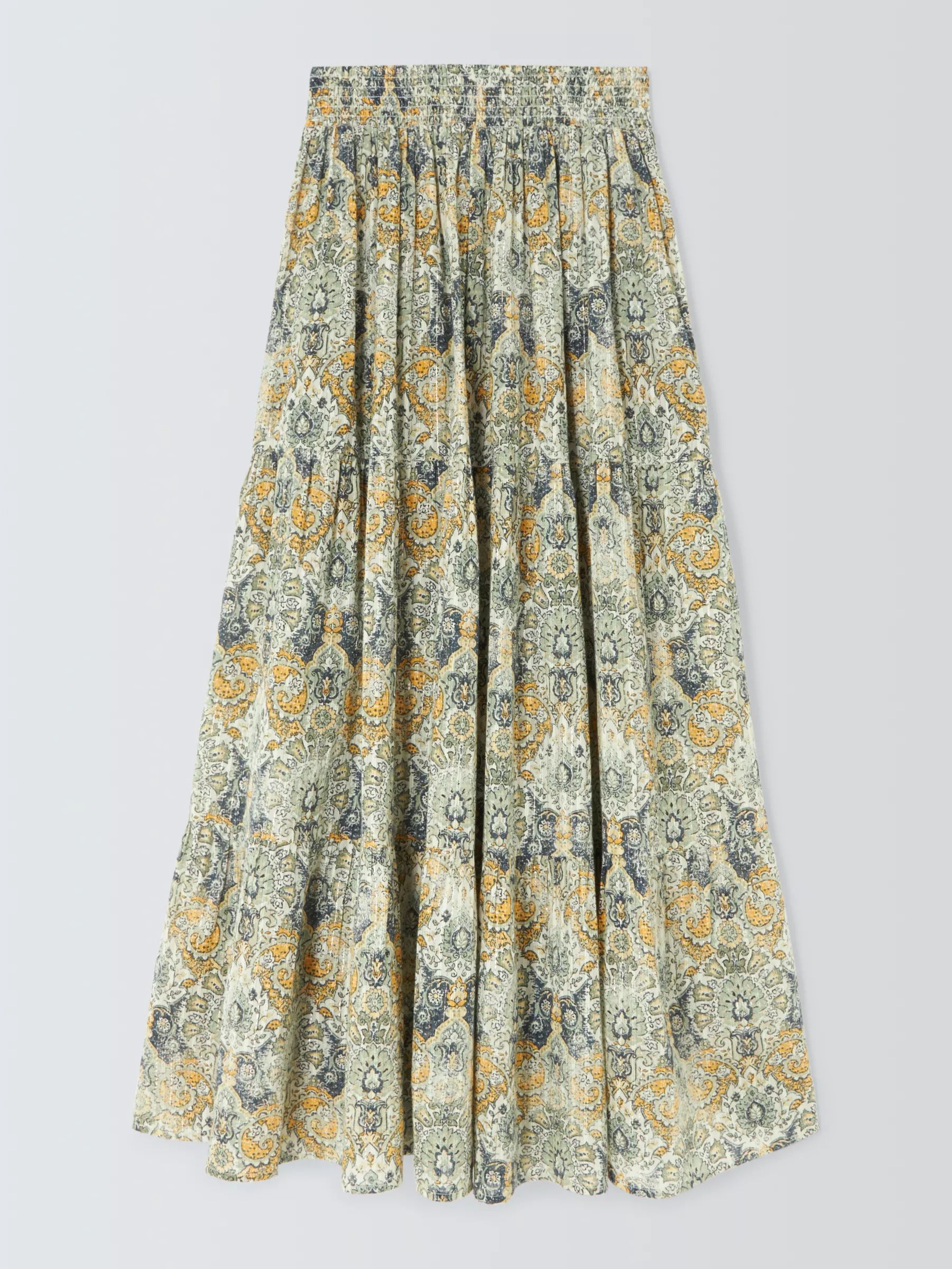 AND/OR Jayson Paisley Print Skirt, Blue/Multi | John Lewis (UK)