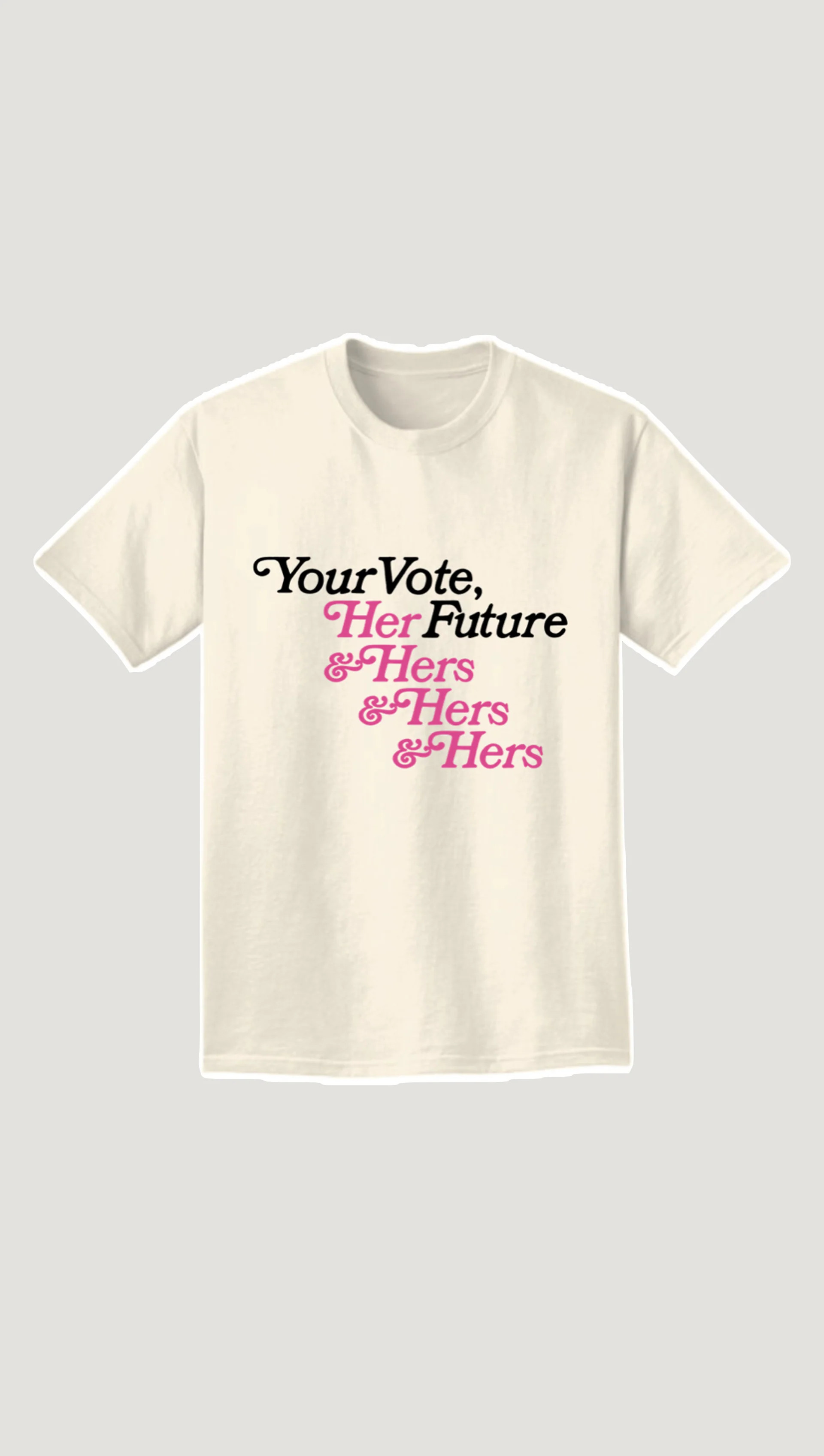 Your Vote Her Future Unisex Tee in Cotton | Ivory L / Ivory | Argent