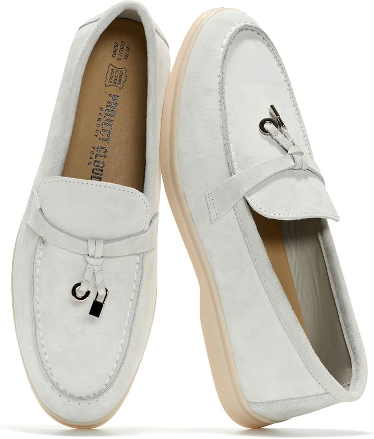 Project Cloud Zapatos 100% de cuero genuino para mujer, mocasines ligeros para mujer con espuma v... | Amazon (US)