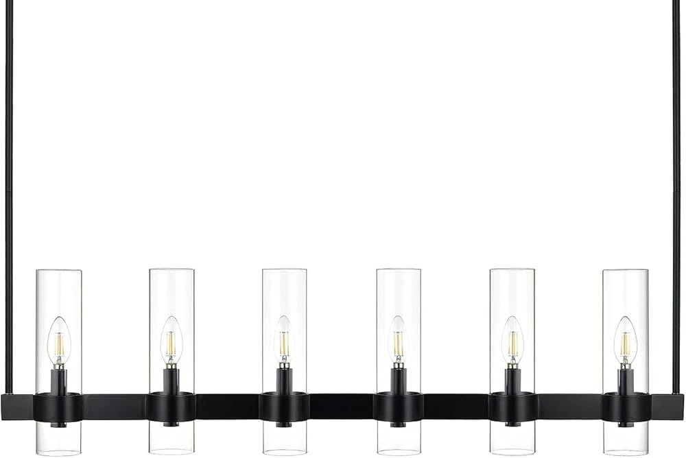 Linea di Liara Teramo Black Kitchen Island Lighting - Modern Farmhouse Rectangle Dining Room Ligh... | Amazon (US)