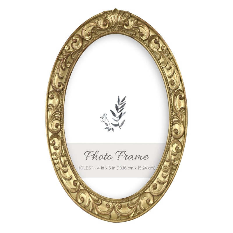 Ornate Oval Tabletop Picture Frame, 4x6 | At Home