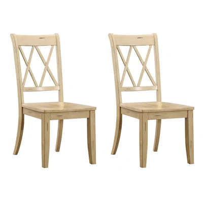 Cheryll Solid Wood Cross Back Side Chair (Set of 2) Laurel Foundry Modern Farmhouse® Color: Buttermi | Wayfair North America