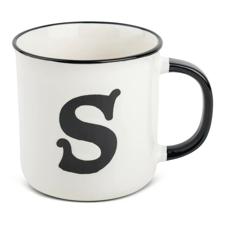 Thyme & Table Monogram S Stoneware Coffee Mug 16oz, White | Walmart (US)