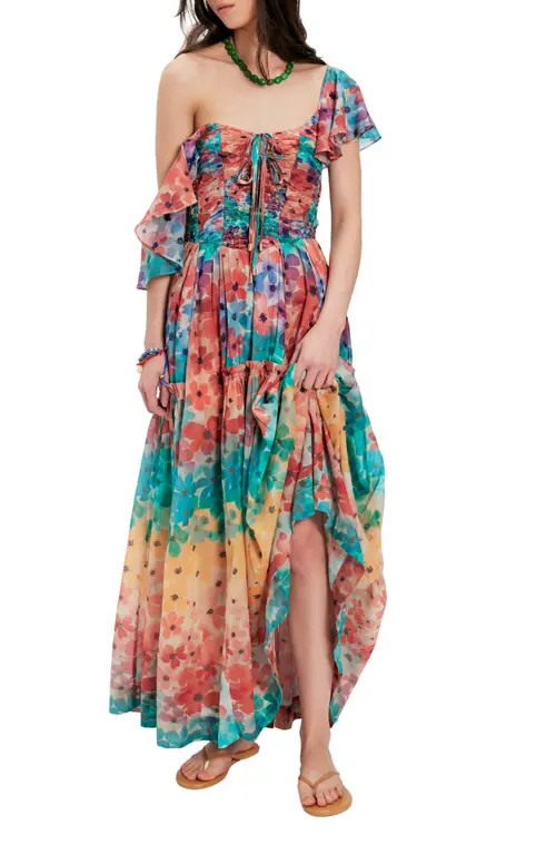 Free People Sunshine Maxi Dress in Soft Tropic Combo at Nordstrom, Size Medium | Nordstrom