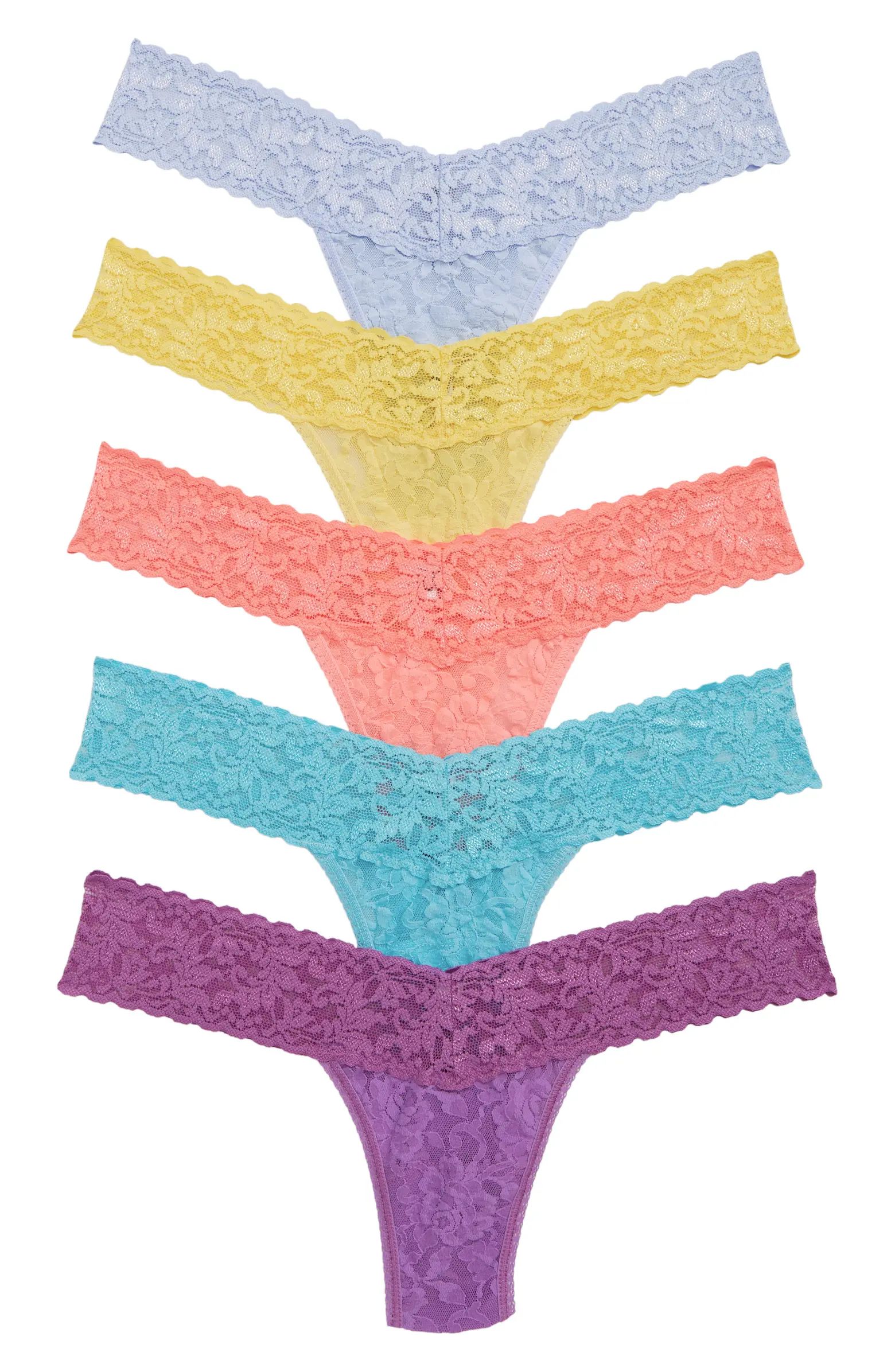5-Pack Low Rise Lace Thongs | Nordstrom