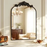 BEAUTYPEAK 38"x 24" Wall Decor Mirror Arched Metal Vintage Bathroom Mirror,Black | Walmart (US)