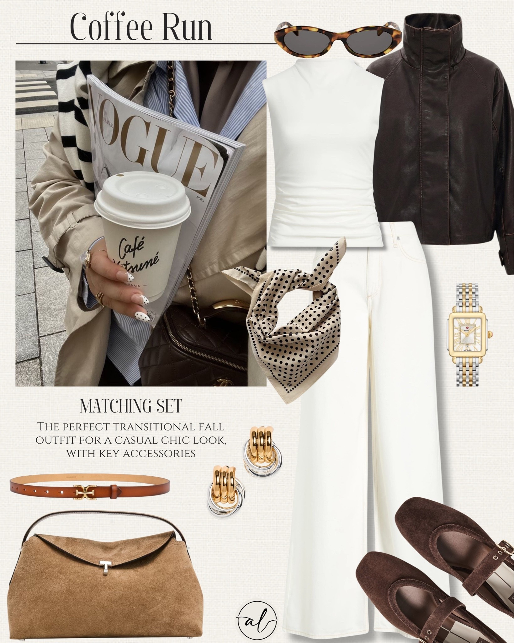 Coffee run outfit idea 
The perfect transitional fall outfit for a casual chic look, with key accessories.

#LTKU #LTKSeasonal #LTKootd