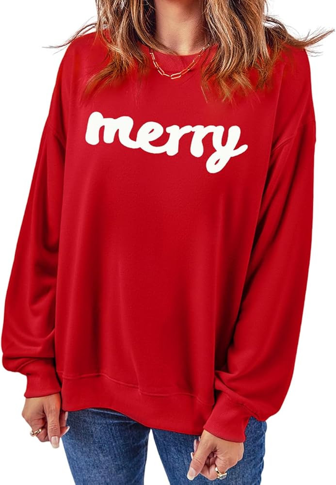 Ecosunny Christmas Sweatshirts Womens Sequin Santa Graphic Shirt Csausl Crewneck Long Sleeve Holi... | Amazon (US)