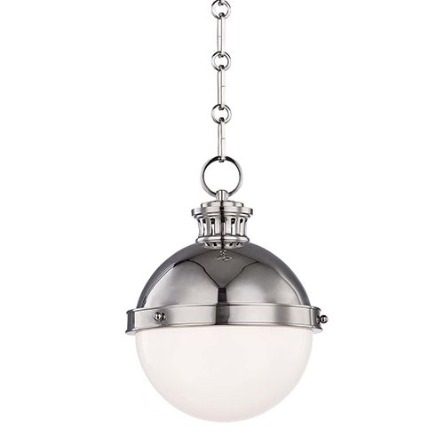 Latham Polished Nickel One-Light Pendant | Bellacor