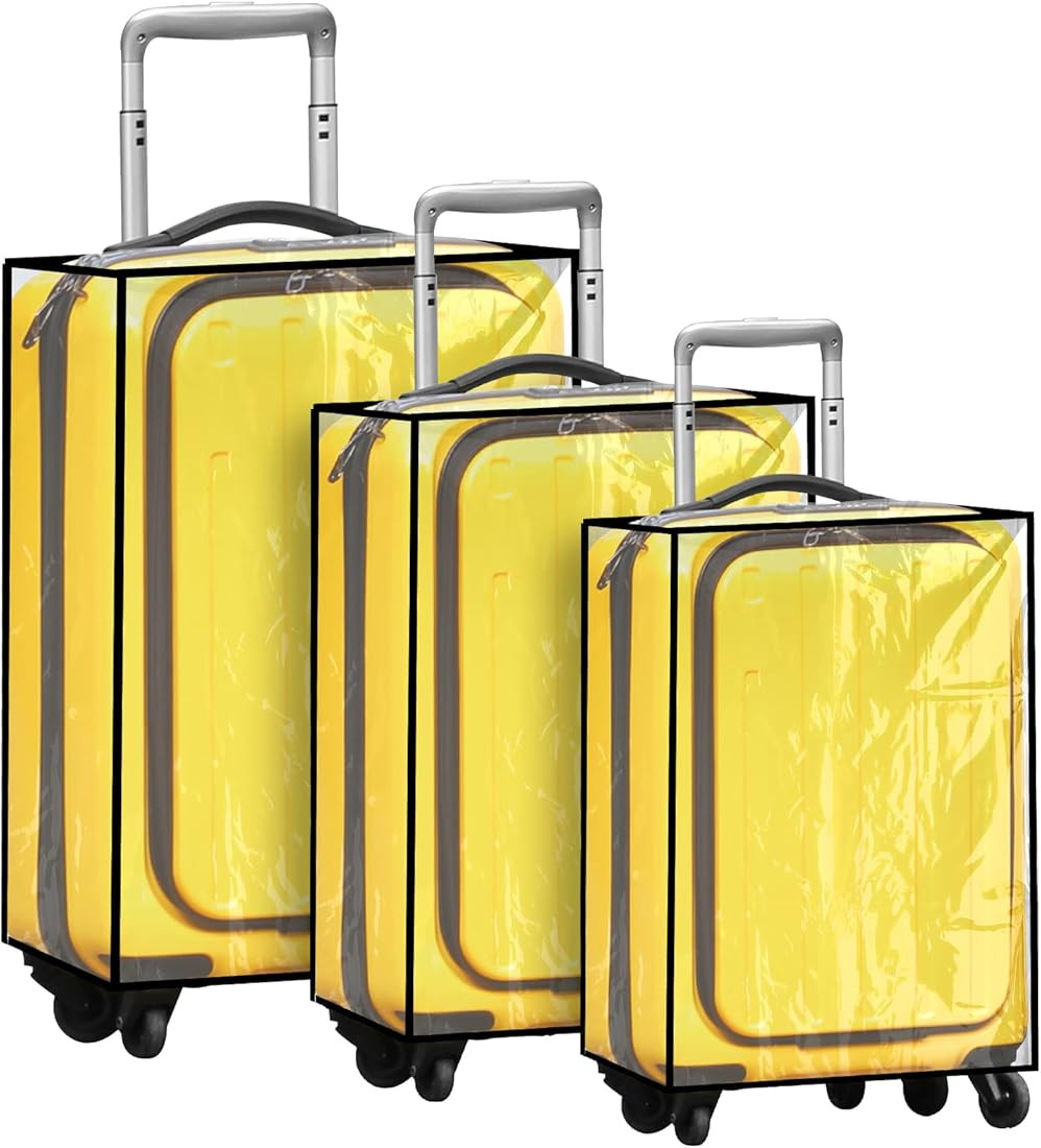 3 Pieces Clear Luggage Cover PVC Suitcase Luggage Cover Protector Waterproof Cover for Luggage Co... | Amazon (US)