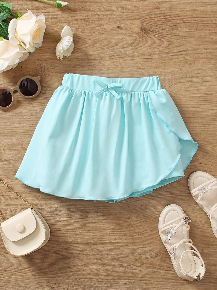 SHEIN Young Girl Bow Front Tulip Hem Skort | SHEIN