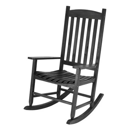 Mainstays Black Solid Wood Outdoor Rocking Chair | Walmart (US)