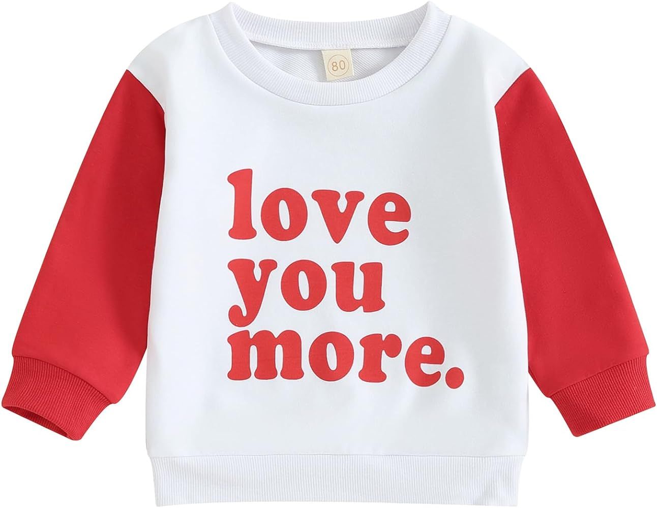 Gueuusu Toddler Baby Boy Girl Valentine 's Day Sweatshirt Lover Boy Long Sleeve Pullover Tops Cas... | Amazon (US)