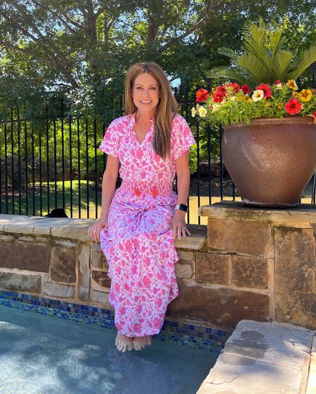 So happy to have found the prettiest maxi dress with UPF 50 fabric to keep you safe in the sun! Loving the products from this brand, Cabana Life. I'm wearing size Small but it runs really long on my petite height! #travelwardrobe #vacationwear #outfitidea #womenover50

#LTKTravel #LTKStyleTip #LTKSeasonal